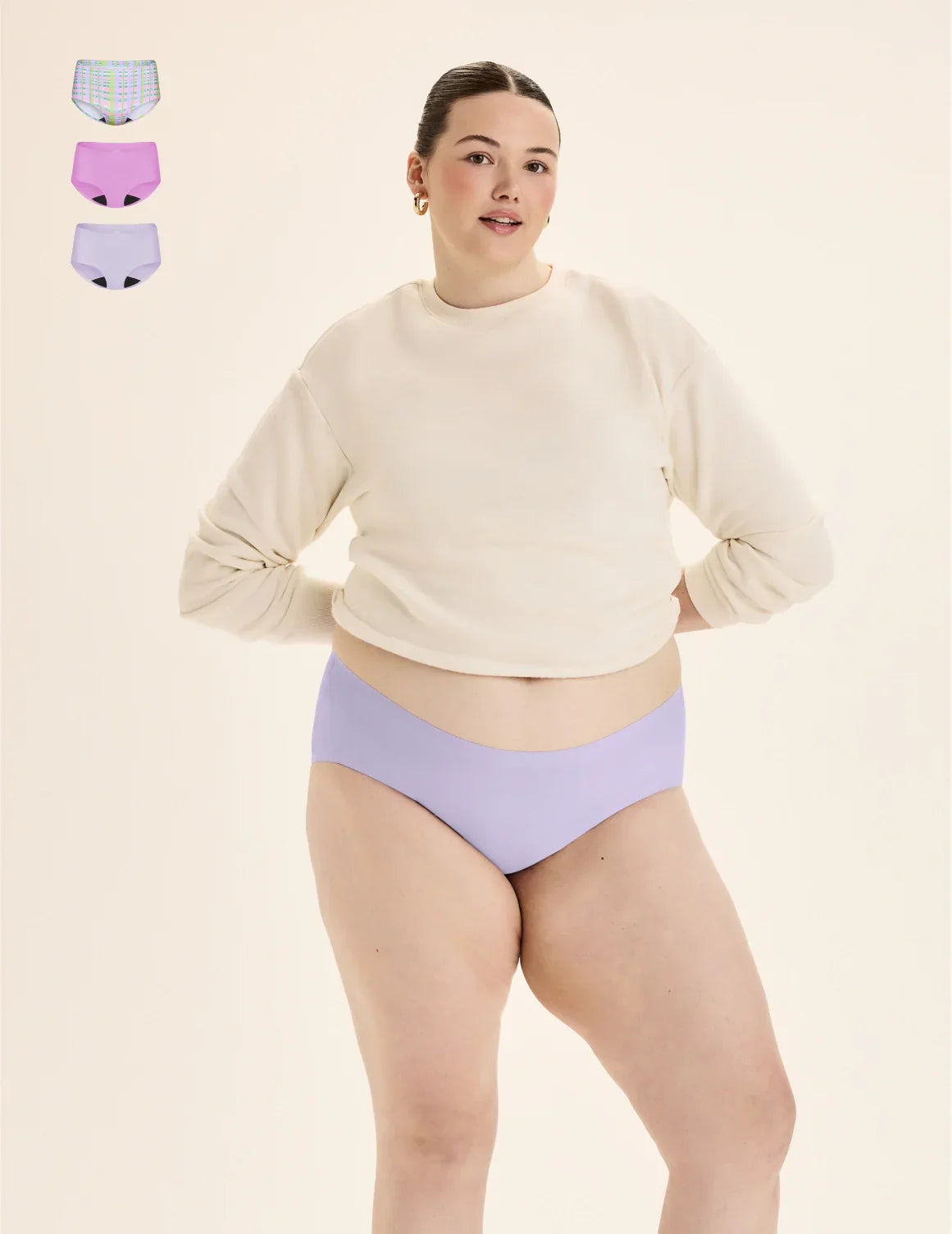 Teen Light Leakproof No-Show Boyshort 3-Pack  | Picnic Plaid/Cosmo/Ultra Violet