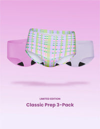 Teen Light Leakproof No-Show Boyshort 3-Pack |  Picnic Plaid/Cosmo/Ultra Violet